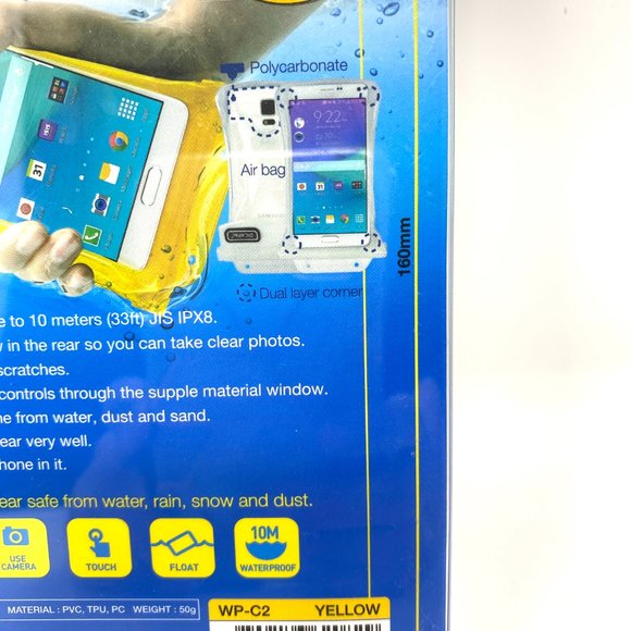 Waterproof Case Smartphone WP-C2 Dicapac Mobile Phone 14.5 cm 5.7" Cover Yellow - Picture 3 of 5